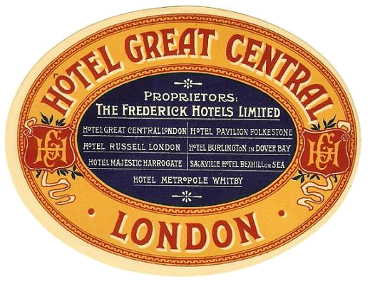 Hotel Great Central travel luggage label